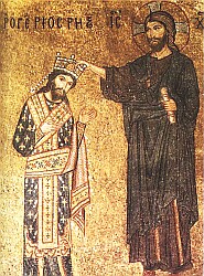 Roger II crowned by Christ